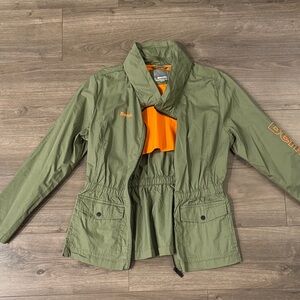Bench Olive Green Jacket with Orange Accents